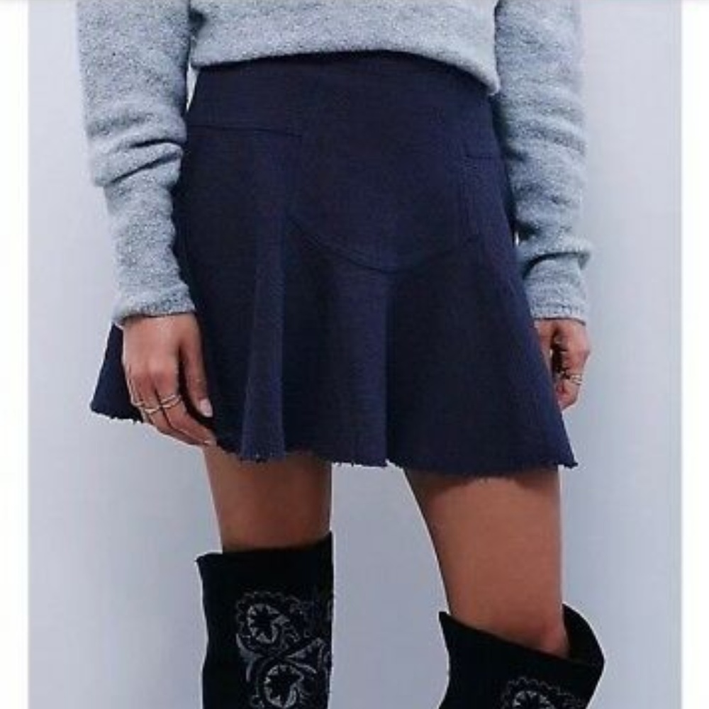 FP | Sunshine Smile Tweed Mini Skirt Blue/Red